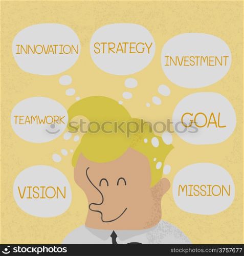 Business man thinking business plan to success , eps10 vector format