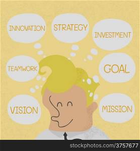 Business man thinking business plan to success , eps10 vector format