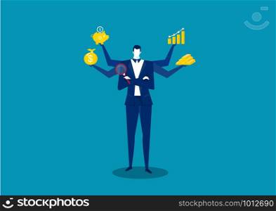business man thinking for profit with icon invest vector
