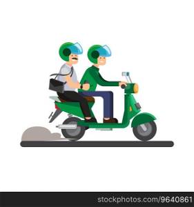 Business man use online transportation icon Vector Image