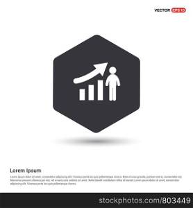 Business Man with Growing graph Icon