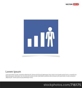 Business Man with Growing graph Icon - Blue photo Frame