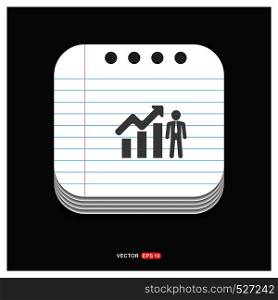 Business Man with Growing graph Icon - Free vector icon