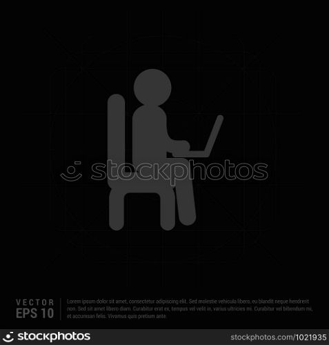 Business man working - Black Creative Background - Free vector icon