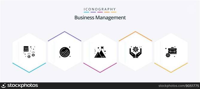 Business Management 25 Glyph icon pack including business. business operations. check. business management. mission