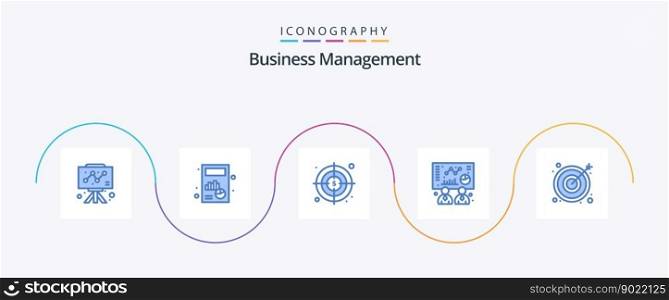 Business Management Blue 5 Icon Pack Including . business. business. arrow. chart