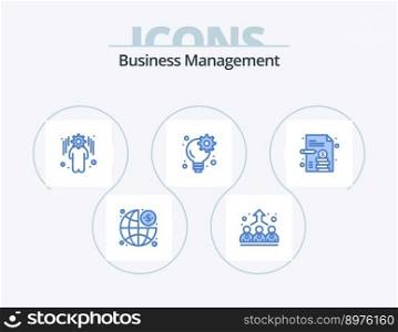 Business Management Blue Icon Pack 5 Icon Design. business report. business. business. gear. business