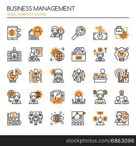 Business Management Elements , Thin Line and Pixel Perfect Icons