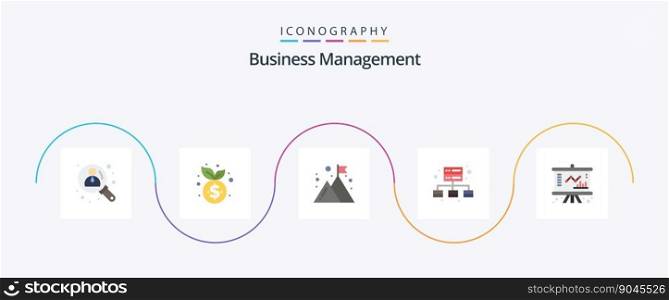 Business Management Flat 5 Icon Pack Including company. business. business. server. business