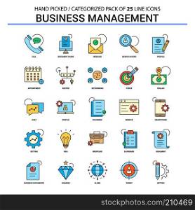 Business Management Flat Line Icon Set - Business Concept Icons Design