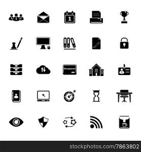 Business management icons on white background, stock vector