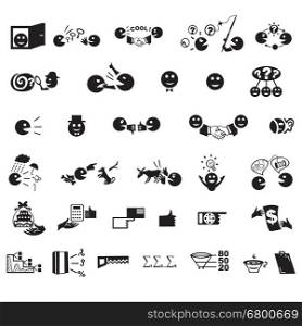 business management icons set, organization and office icons