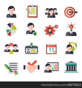 Business management icons set with businessmen team personnel avatars isolated vector illustration