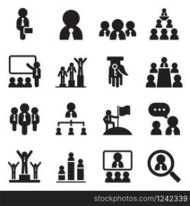 Business management & Teamwork icons set Vector illustration