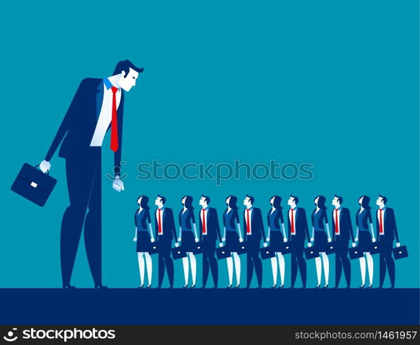 Business manager looking on crowd. Concept business vector, Group of people, Searching, Human