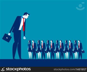 Business manager looking on crowd. Concept business vector, Group of people, Searching, Human