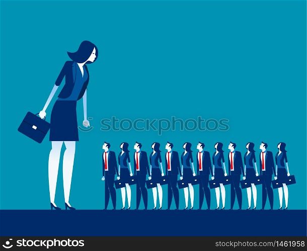 Business manager looking on crowd. Concept business vector, Group of people, Searching, Human