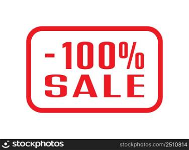 Business marketing. 100 percent sale. A frame with a discount percentage of the sale