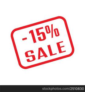 Business marketing. 15 percent sale. A frame with a discount percentage of the sale