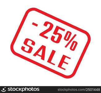 Business marketing. 25 percent sale. A frame with a discount percentage of the sale