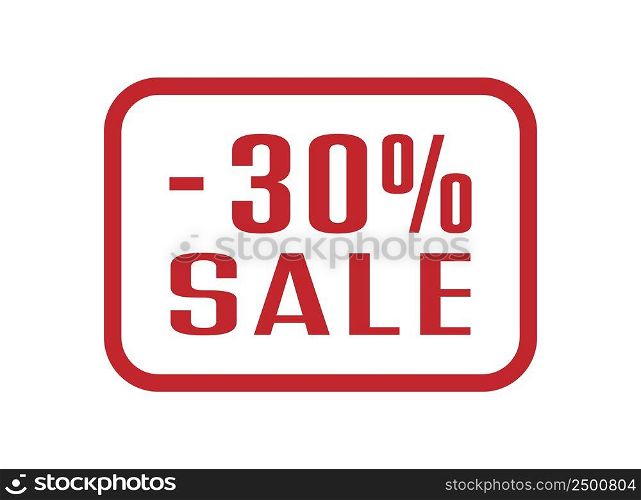 Business marketing. 30 percent sale. A frame with a discount percentage of the sale