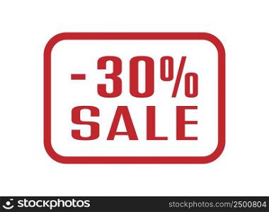Business marketing. 30 percent sale. A frame with a discount percentage of the sale