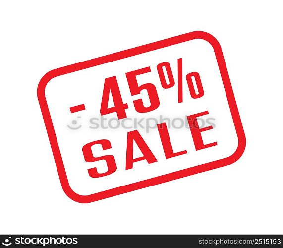 Business marketing. 45 percent sale. A frame with a discount percentage of the sale