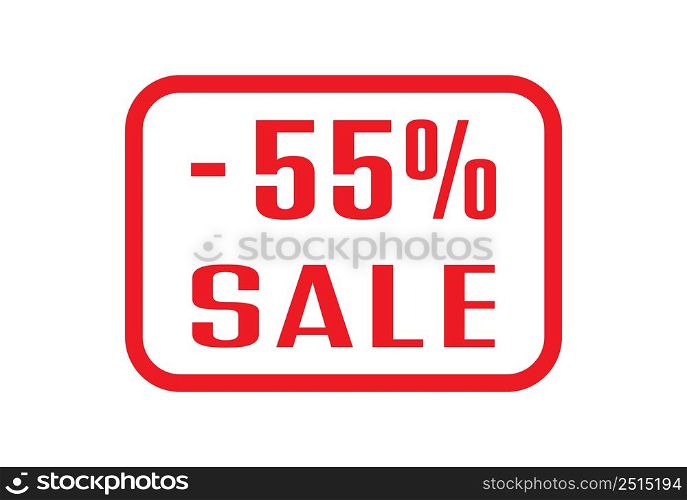 Business marketing. 55 percent sale. A frame with a discount percentage of the sale