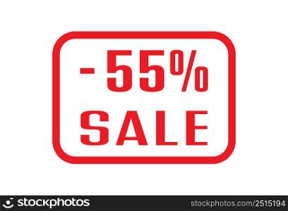 Business marketing. 55 percent sale. A frame with a discount percentage of the sale