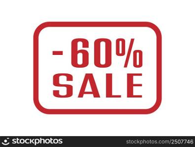 Business marketing. 60 percent sale. A frame with a discount percentage of the sale