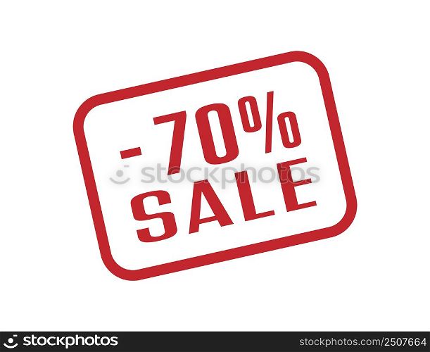 Business marketing. 70 percent sale. A frame with a discount percentage of the sale