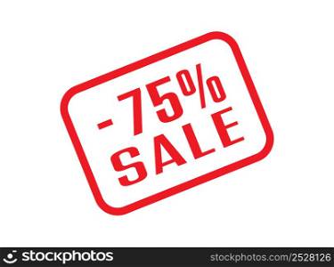Business marketing. 75 percent sale. A frame with a discount percentage of the sale