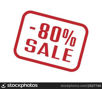 Business marketing. 80 percent sale. A frame with a discount percentage of the sale