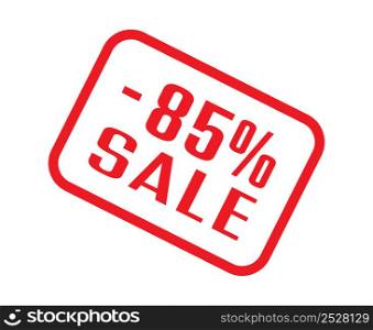 Business marketing. 85 percent sale. A frame with a discount percentage of the sale