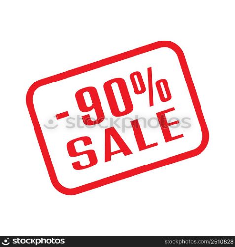 Business marketing. 90 percent sale. A frame with a discount percentage of the sale
