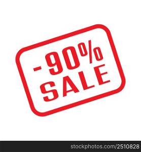 Business marketing. 90 percent sale. A frame with a discount percentage of the sale