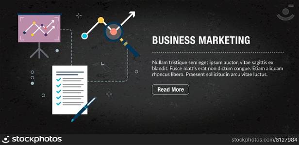 Business marketing concept banner internet with icons in vector. Web banner template for website, banner internet for mobile design and social media app.Business and communication layout with icons.