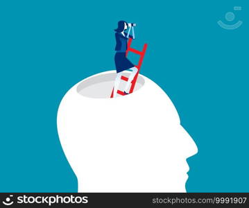 Business marketing finding. Concept business discoverry vector design, Intelligence