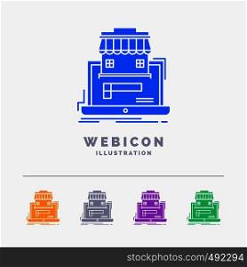 business, marketplace, organization, data, online market 5 Color Glyph Web Icon Template isolated on white. Vector illustration. Vector EPS10 Abstract Template background