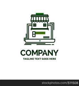 business, marketplace, organization, data, online market Flat Business Logo template. Creative Green Brand Name Design.