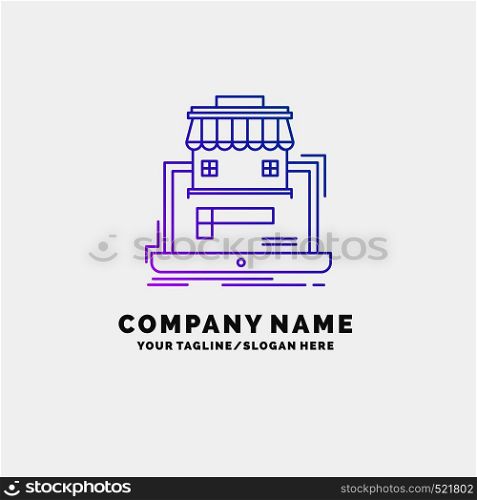 business, marketplace, organization, data, online market Purple Business Logo Template. Place for Tagline. Vector EPS10 Abstract Template background