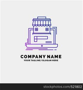 business, marketplace, organization, data, online market Purple Business Logo Template. Place for Tagline. Vector EPS10 Abstract Template background