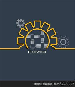 Business mechanism teamwork concept. Vector infographic illustration.. Teamwork concept. Vector.