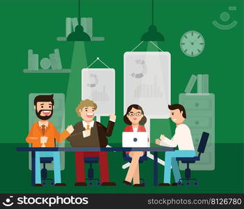 Business Meeting Background Staffs Speech Bubbles