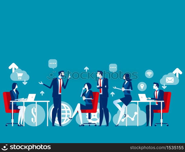 Business meeting. Concept business vector illustration, Brainstroming, Analysis and Planning, Colleagues