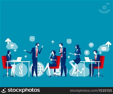 Business meeting. Concept business vector illustration, Brainstroming, Analysis and Planning, Colleagues
