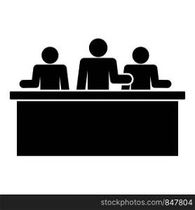 Business meeting icon. Simple illustration of business meeting vector icon for web design isolated on white background. Business meeting icon, simple style