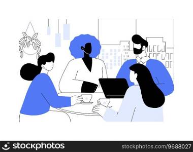 Business meeting isolated cartoon vector illustrations. Group of people in the restaurant at a business meeting, eating out together in cafe, discussing important issues at lunch vector cartoon.. Business meeting isolated cartoon vector illustrations.