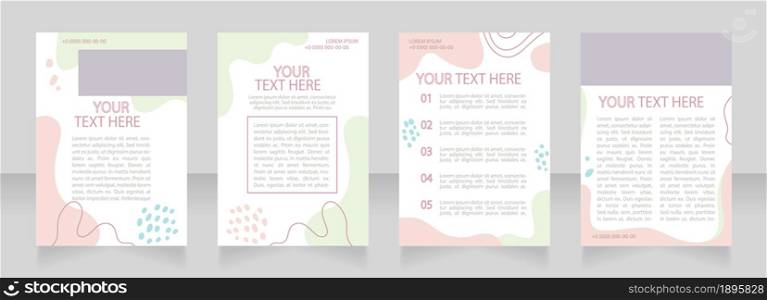 Business model blank brochure layout design. Marketing strategy. Vertical poster template set with empty copy space for text. Premade corporate reports collection. Editable flyer paper pages. Business model blank brochure layout design