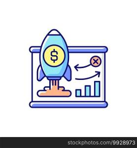 Business model RGB color icon. Company plan for making profit. Strategy for profitably doing business. Identifying revenue sources. Customer segments, value propositions. Isolated vector illustration. Business model RGB color icon